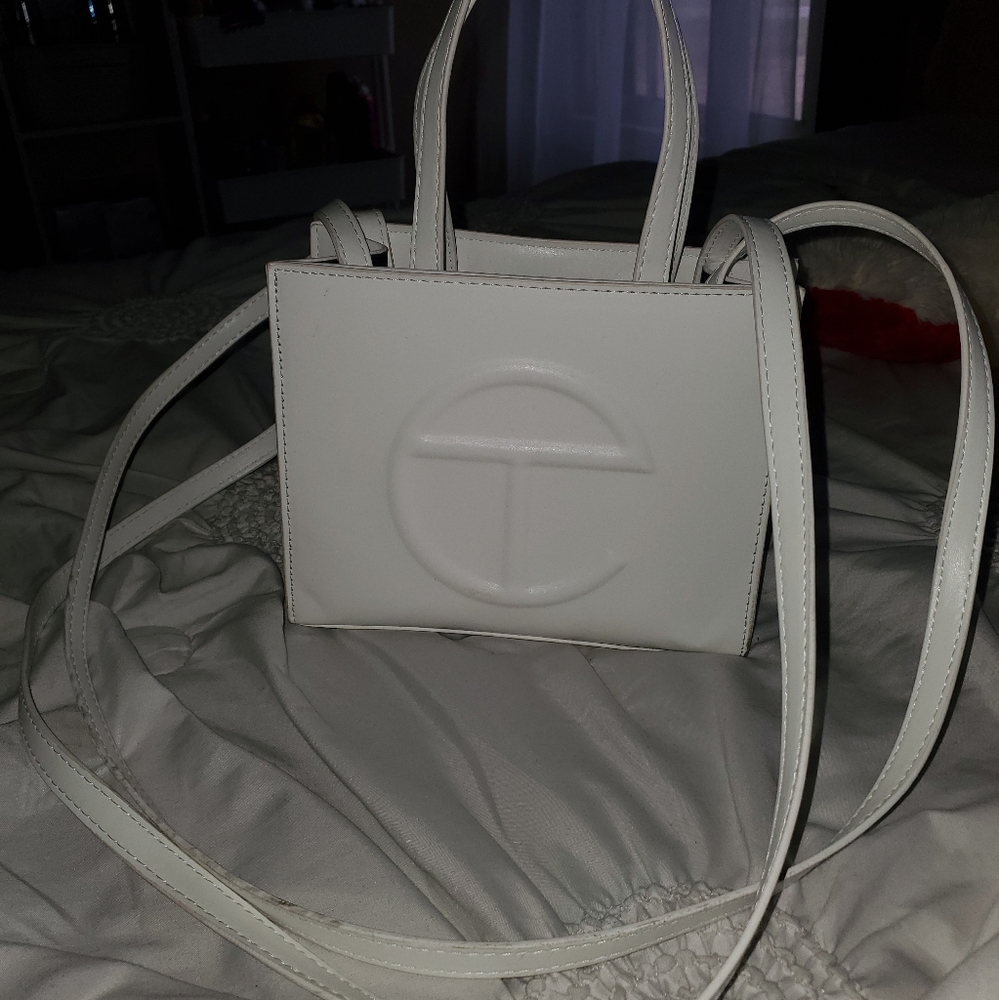 White cross body/ hand bag